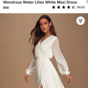 LuLus Wondrous Water Lilies White Maxi Dress XXS